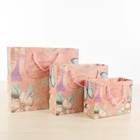 England Tower Pink Portable Paper Bag Clothing Accessories Gift Advertising Bag sku image 1
