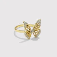 925 Sterling Silver No Inlaid Butterfly Open Rings main image 1