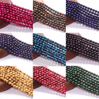 Natural Color Tiger Eye Stone Loose Beads Purple Diy Hand Bead Jewelry Accessories main image 1