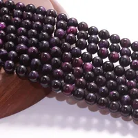 Natural Color Tiger Eye Stone Loose Beads Purple Diy Hand Bead Jewelry Accessories main image 4