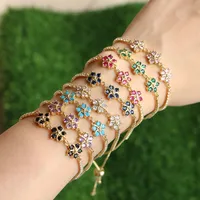 Fashion Retro Color Diamond Flowers Adjustable Bracelet main image 2