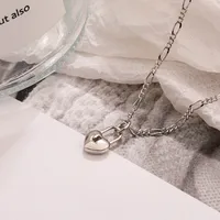 925 Sterling Silver Plating Heart Necklace sku image 2