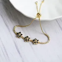 Fashion Retro Color Diamond Flowers Adjustable Bracelet sku image 3