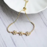 Fashion Retro Color Diamond Flowers Adjustable Bracelet sku image 4
