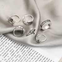 Fashion Retro Mushroom Tai Chi Alloy Ring 6-piece Set main image 4