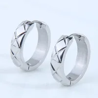 Fashion Simple Batch Flower Titanium Steel Ear Hoop main image 1