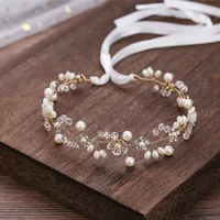 Bridal Jewelry Flowers Hand-beaded Headband Wedding Headdress main image 4