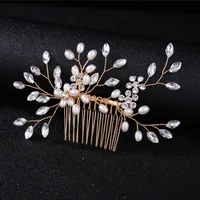 Bridal Headwear Pure Handmade Pearl Crystal Hair Comb main image 6