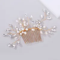 Bridal Headwear Pure Handmade Pearl Crystal Hair Comb main image 3