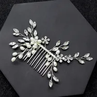 Bridal Headwear Pure Handmade Pearl Crystal Hair Comb main image 2