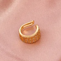 Retro Geometric Circle Inlaid Zircon Copper Ear Clip Wholesale main image 2