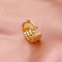 Retro Geometric Circle Inlaid Zircon Copper Ear Clip Wholesale main image 3