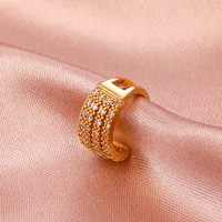 Retro Geometric Circle Inlaid Zircon Copper Ear Clip Wholesale main image 4