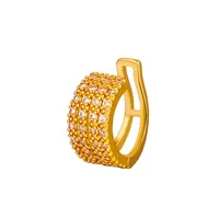 Retro Geometric Circle Inlaid Zircon Copper Ear Clip Wholesale main image 5