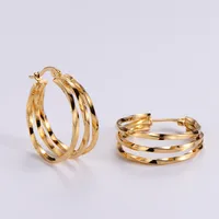 Lady Heart Inlaid Gold Stainless Steel No Inlaid 18K Gold Plated Earrings main image 6