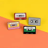Fashion Creative Alloy Badge Cartoon Dripping Oil Videotape Brooch main image 4