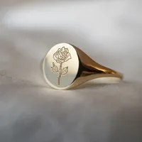 New Rose Flower Carved Pattern Fashion Women's Alloy Ring main image 2