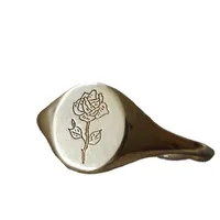 New Rose Flower Carved Pattern Fashion Women's Alloy Ring main image 5
