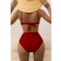 2022 New Foreign Orders Europe And The United States   Bikini Swimsuit Women&#39;s Split Sexy High Waist Bikini main image 4