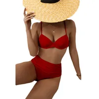 2022 New Foreign Orders Europe And The United States   Bikini Swimsuit Women&#39;s Split Sexy High Waist Bikini main image 5