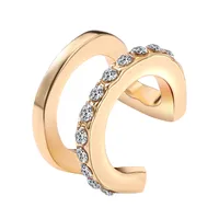 Fashion Diamond-encrusted C-shaped Alloy Earbone Clips sku image 3