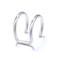Fashion Diamond-encrusted C-shaped Alloy Earbone Clips sku image 1