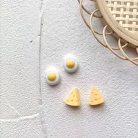 Fashion Creative Cute Resin Cheese Omelette Resin Stud Earrings main image 1