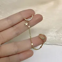 Fashion Diamond-studded Crescent Simple Ear Clip Alloy Ear Bone Clip main image 1