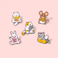 Cute Rat Taking Pictures Of Rabbits And Cat Who Love Small Fish Brooches main image 2