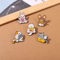 Cute Rat Taking Pictures Of Rabbits And Cat Who Love Small Fish Brooches main image 3