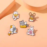 Cute Rat Taking Pictures Of Rabbits And Cat Who Love Small Fish Brooches main image 4