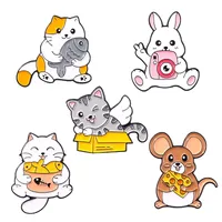 Cute Rat Taking Pictures Of Rabbits And Cat Who Love Small Fish Brooches main image 5