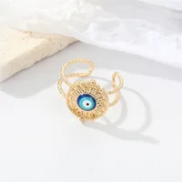 Retro Ethnic Style Sun Blue Devil Eye Geometric Alloy Open Ring sku image 2