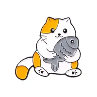 Cute Rat Taking Pictures Of Rabbits And Cat Who Love Small Fish Brooches sku image 1