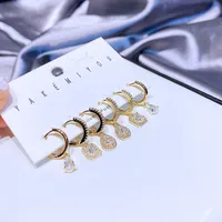 Yakemiyou Luxurious Water Droplets Gold Plated Zircon Earrings main image 3