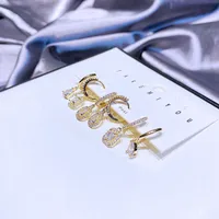 Yakemiyou Luxurious Water Droplets Gold Plated Zircon Earrings main image 4