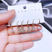 Yakemiyou Luxurious Water Droplets Gold Plated Zircon Earrings main image 5