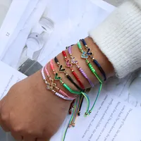 Fashion Jewelry Adjustable Micro-set Colored Zircon Heart Copper Bracelet main image 3