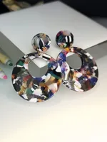 New Round Acrylic Fashion Multicolor Round Alloy Earrings Jewelry Women main image 1