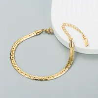 Fashion Geometric 304 Stainless Steel 18K Gold Plated No Inlaid Bracelets In Bulk sku image 1
