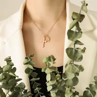 Wholesale Jewelry Fashion Geometric 304 Stainless Steel 18K Gold Plated Pendant Necklace sku image 2