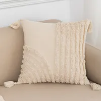 Bohemian Fashion Cotton Tufted Embroidered Pillowcase Sofa Cushion sku image 1