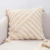 Bohemian Fashion Cotton Tufted Embroidered Pillowcase Sofa Cushion sku image 6