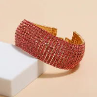 Creative Fashion Diamond Crystal Rhinestone Copper Bracelet Full Diamond sku image 1