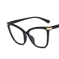 Cat's Eye New Anti-blue Light Retro Large Frame Plain Mirror Fashion Glasses main image 4