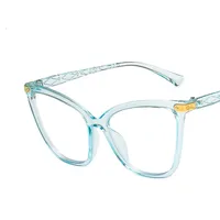 Cat's Eye New Anti-blue Light Retro Large Frame Plain Mirror Fashion Glasses main image 5