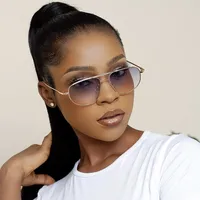 Simple Fine Leg Double Beam Toad Shaped Oval Trend Sunglasses Wholesale main image 2