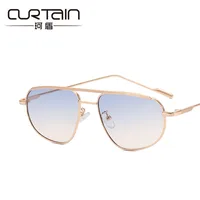 Simple Fine Leg Double Beam Toad Shaped Oval Trend Sunglasses Wholesale main image 5