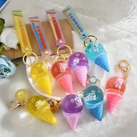 Children's Pendant Ice Cream Crystal Ball Quicksand Keychain Pendant main image 3