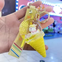 Children's Pendant Ice Cream Crystal Ball Quicksand Keychain Pendant sku image 1